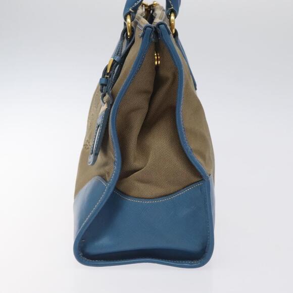 PRADA Hand Bag Canvas Beige Gold - Picture 5 of 13